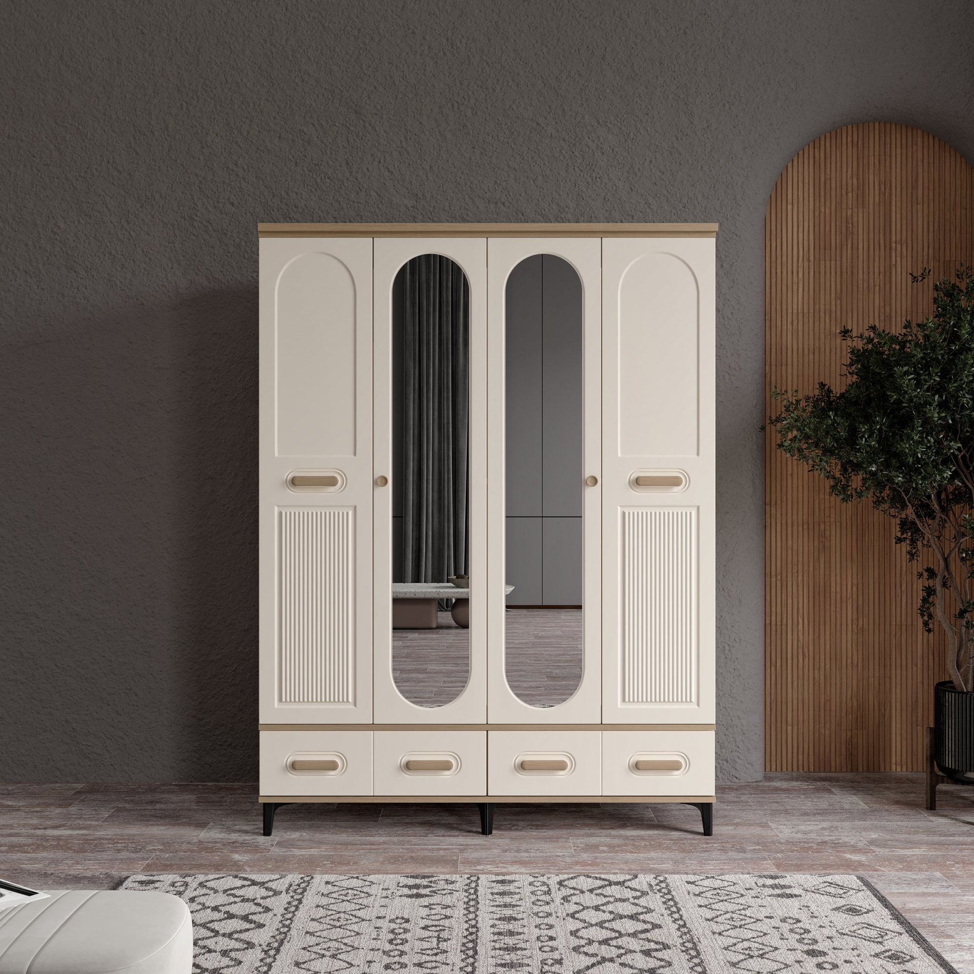 Hayyam 4 Kapaklı Dolap