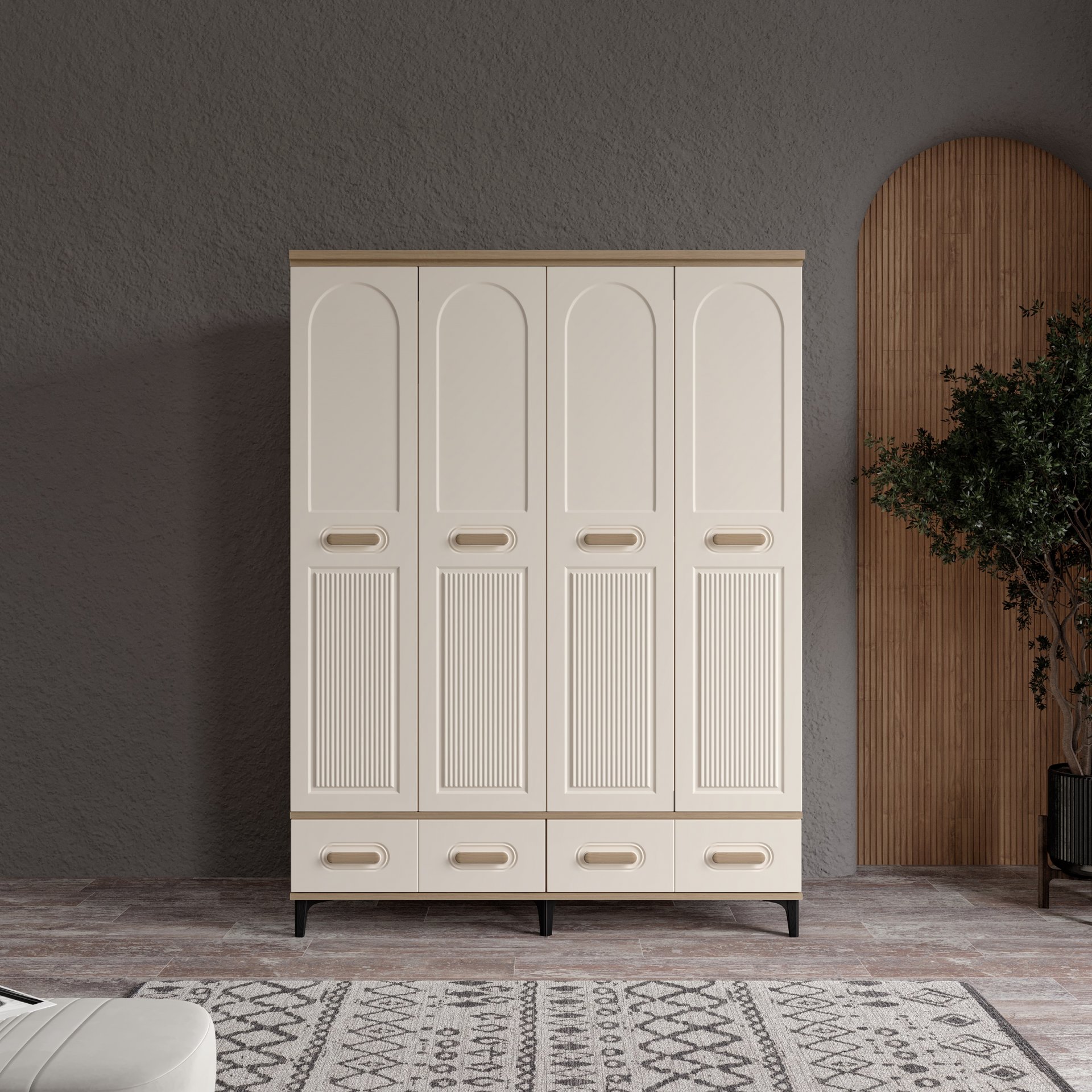 Hayyam 4 Kapaklı Dolap