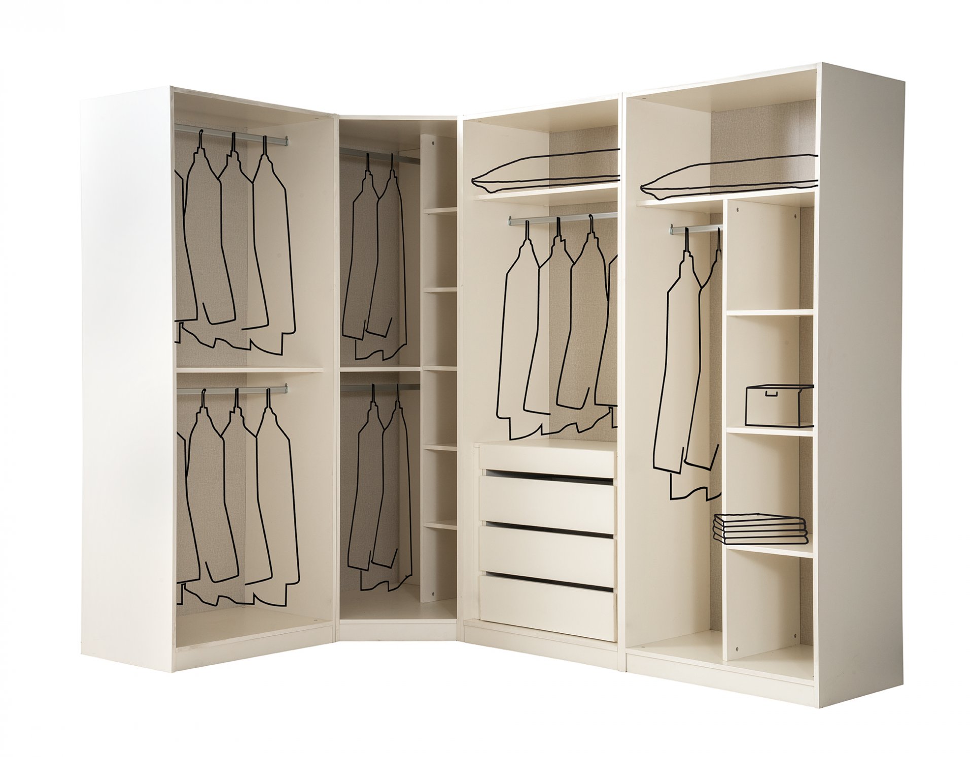 Sena 7 Kapaklı Köşe Dolap