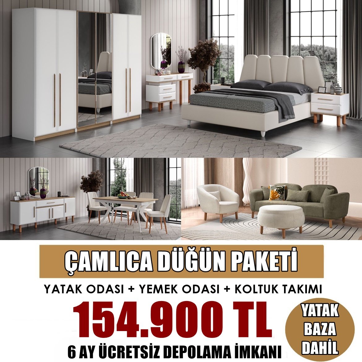 Çamlıca Düğün Paketi (Yatak Baza Dahil)