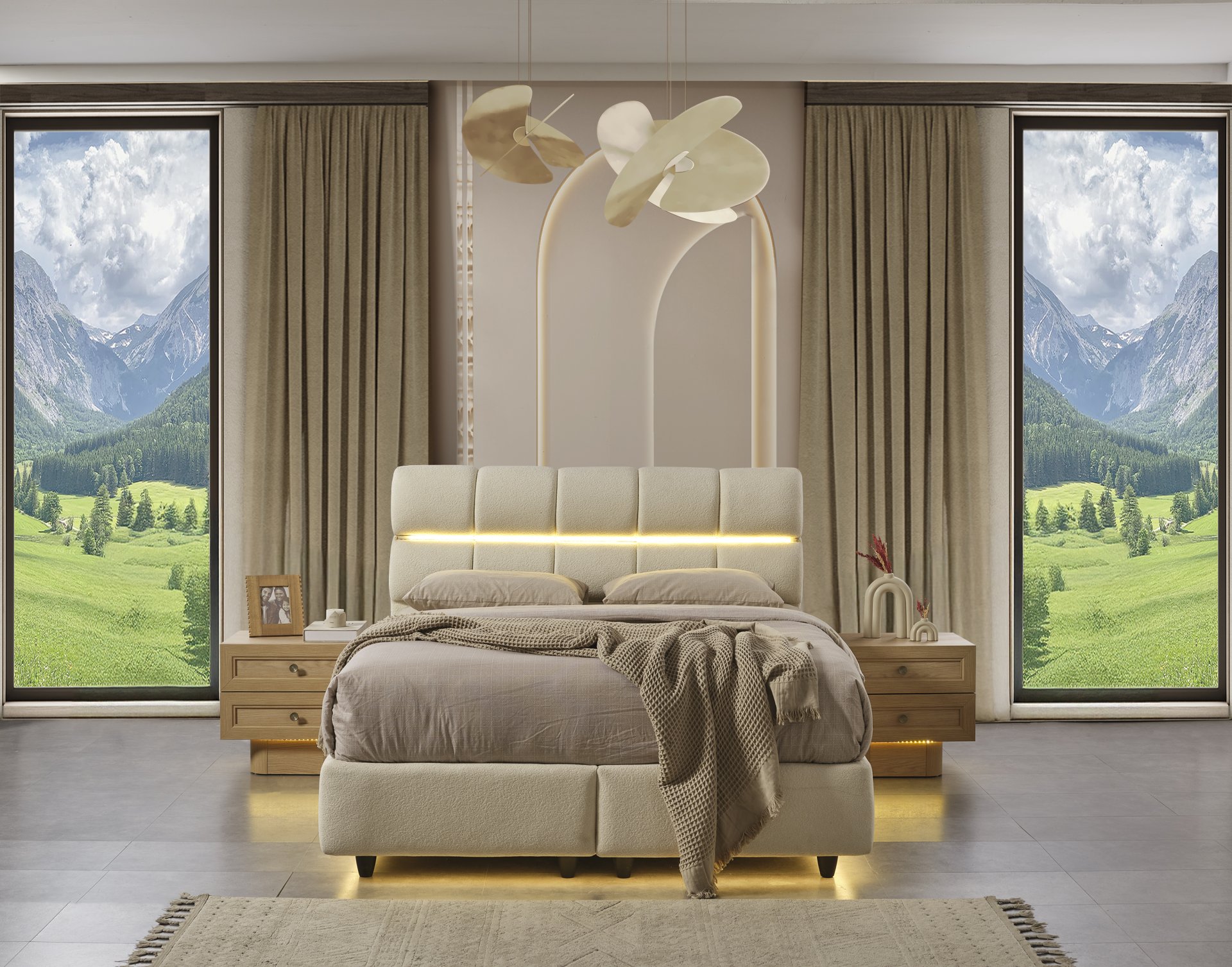 Lupin Yatak Odası + Yatak Baza Dahil 