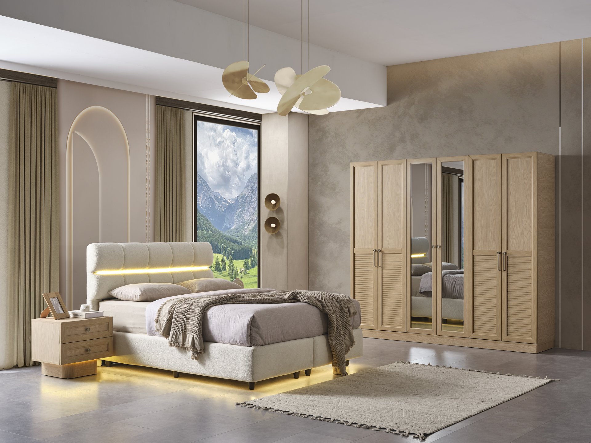 Lupin Yatak Odası + Yatak Baza Dahil 