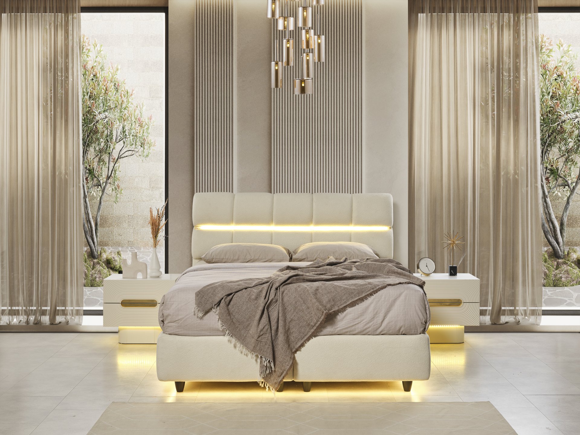 Basel Yatak Odası + Yatak Baza Dahil 