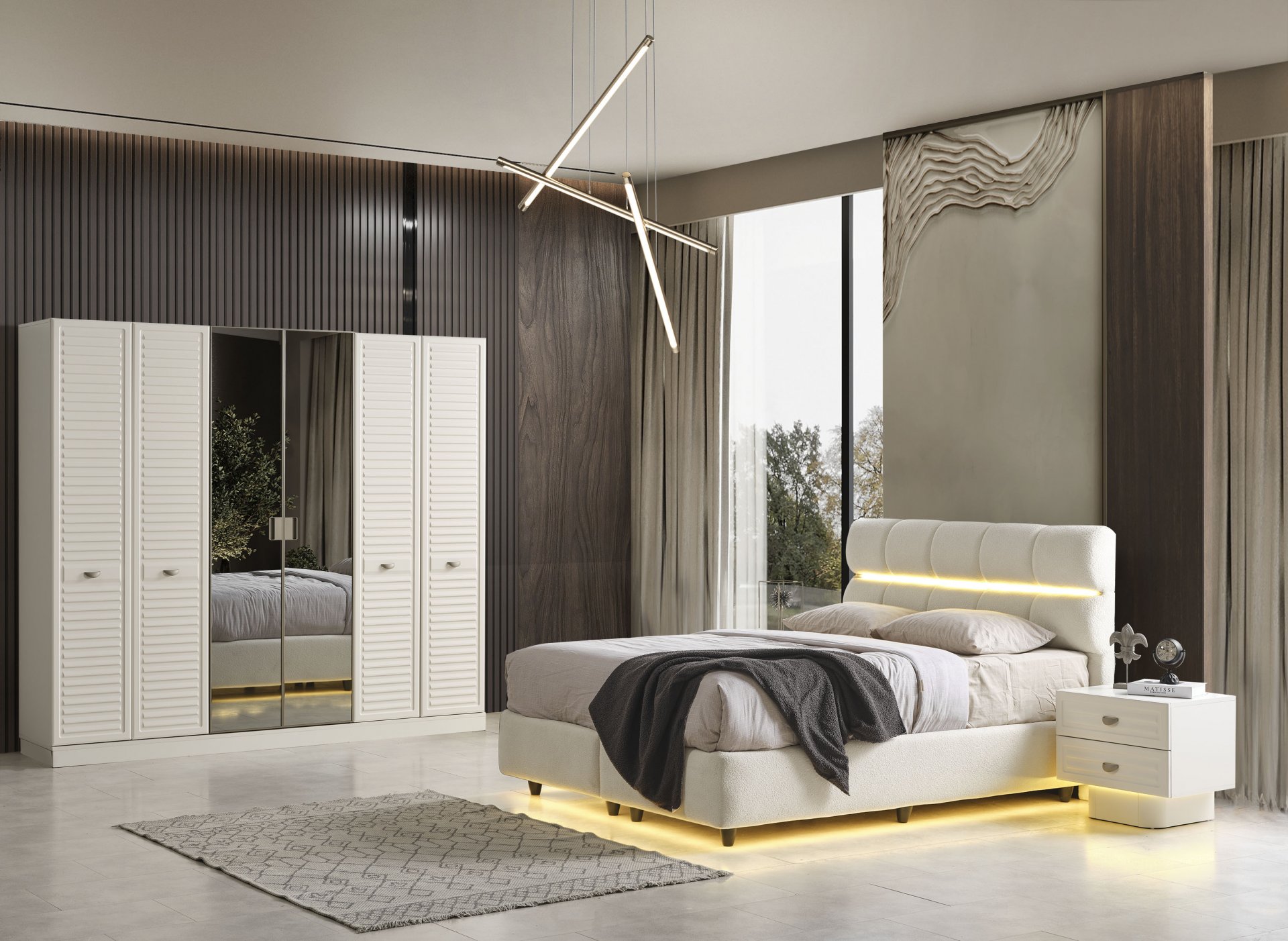 Boston Yatak Odası + Yatak Baza Dahil 