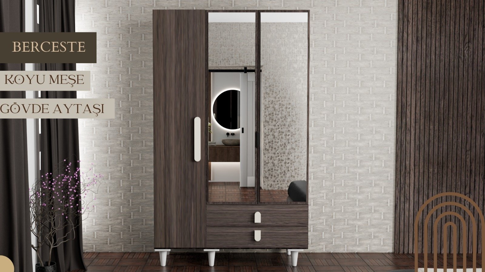 Berceste 3 Kapaklı Dolap