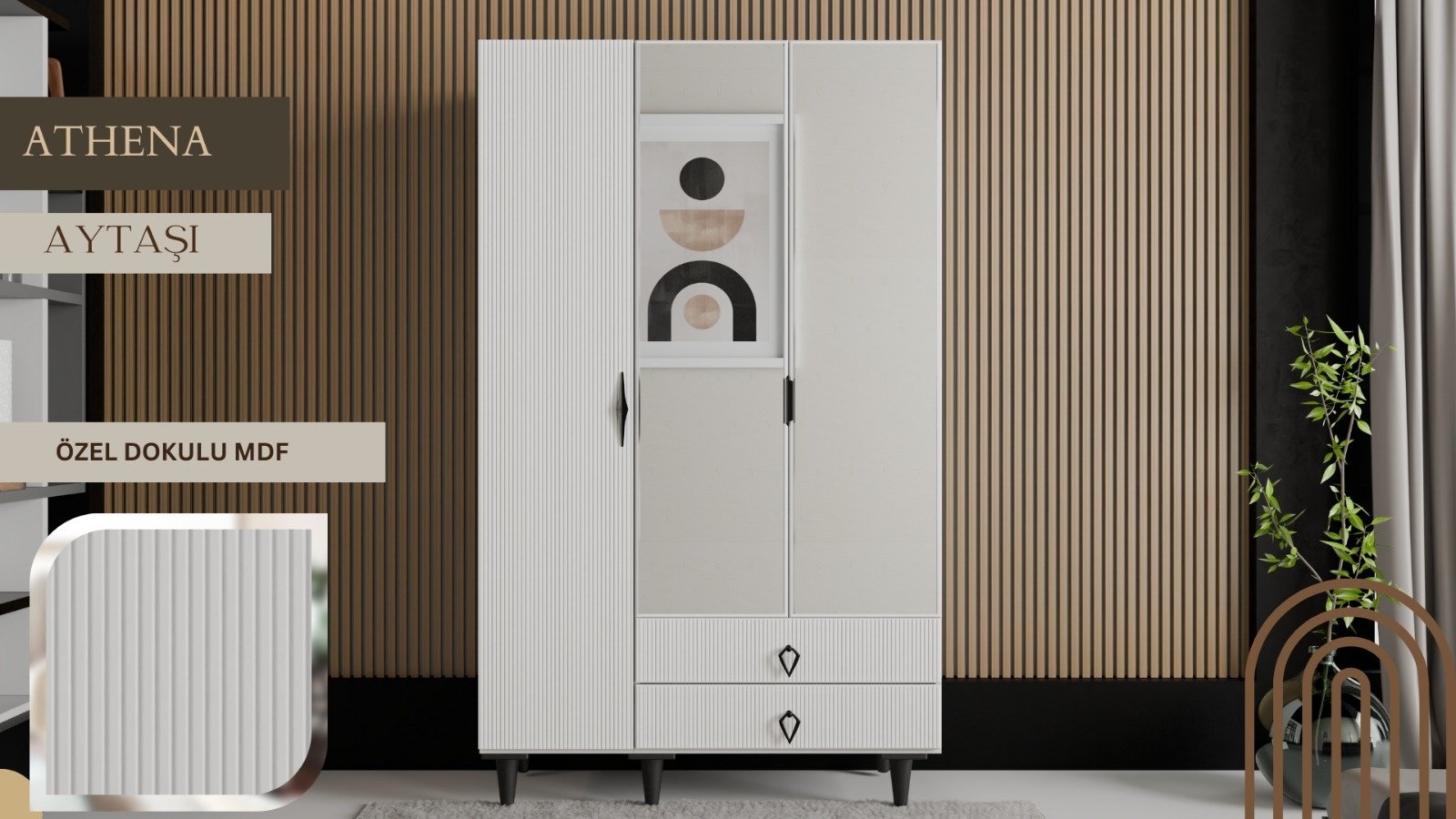 Athena 3 Kapaklı Dolap