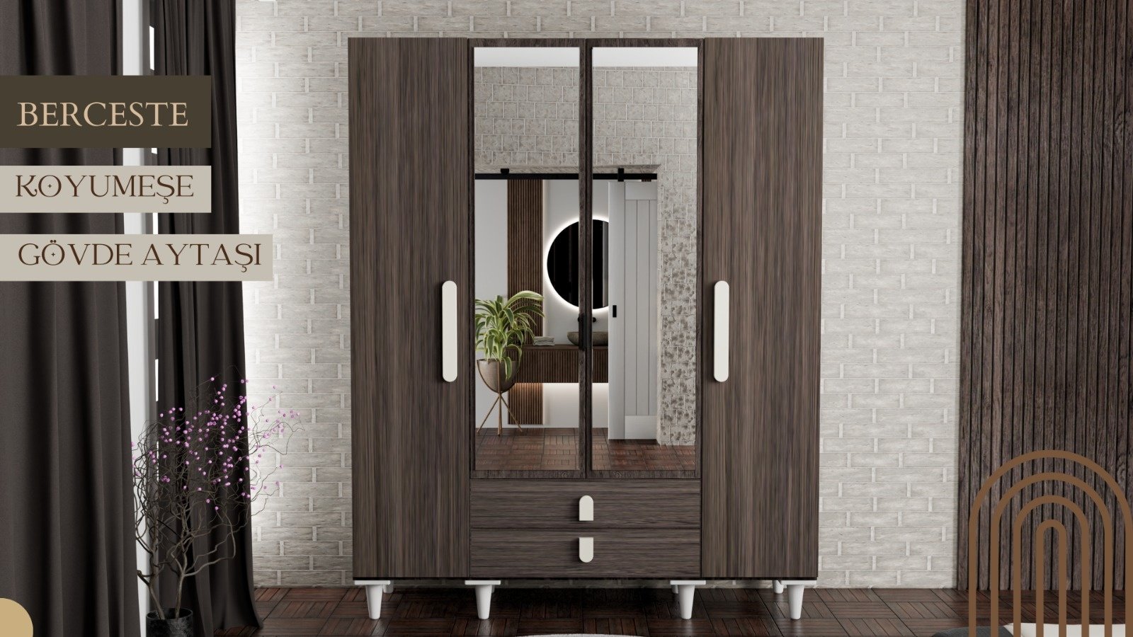 Berceste 4 Kapaklı Dolap