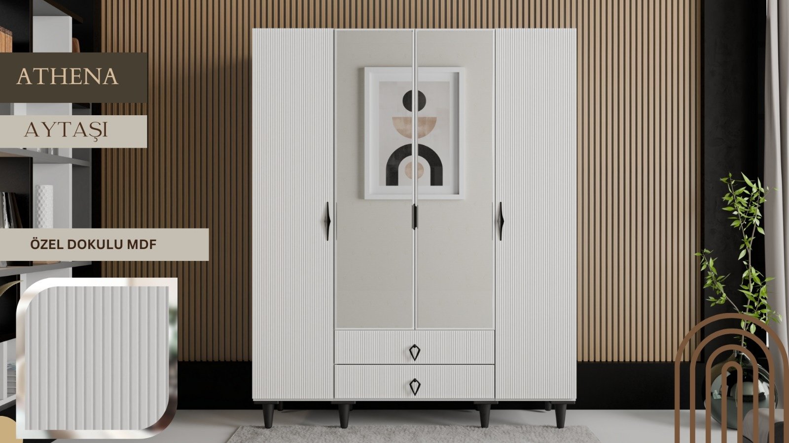 Athena 4 Kapaklı Dolap