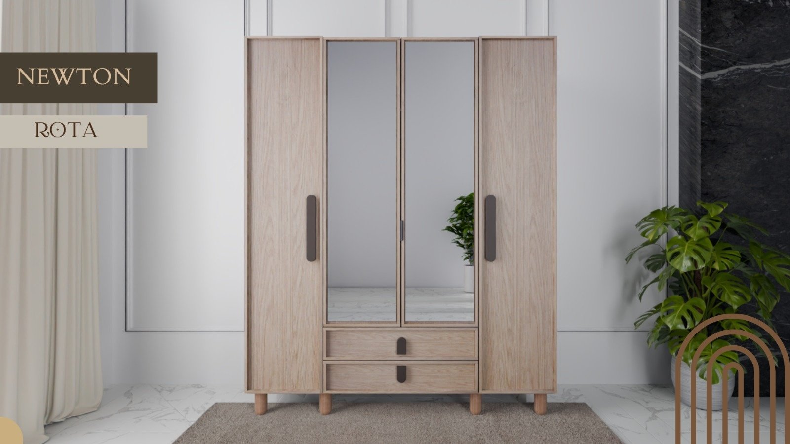 Newton 4 Kapaklı Dolap