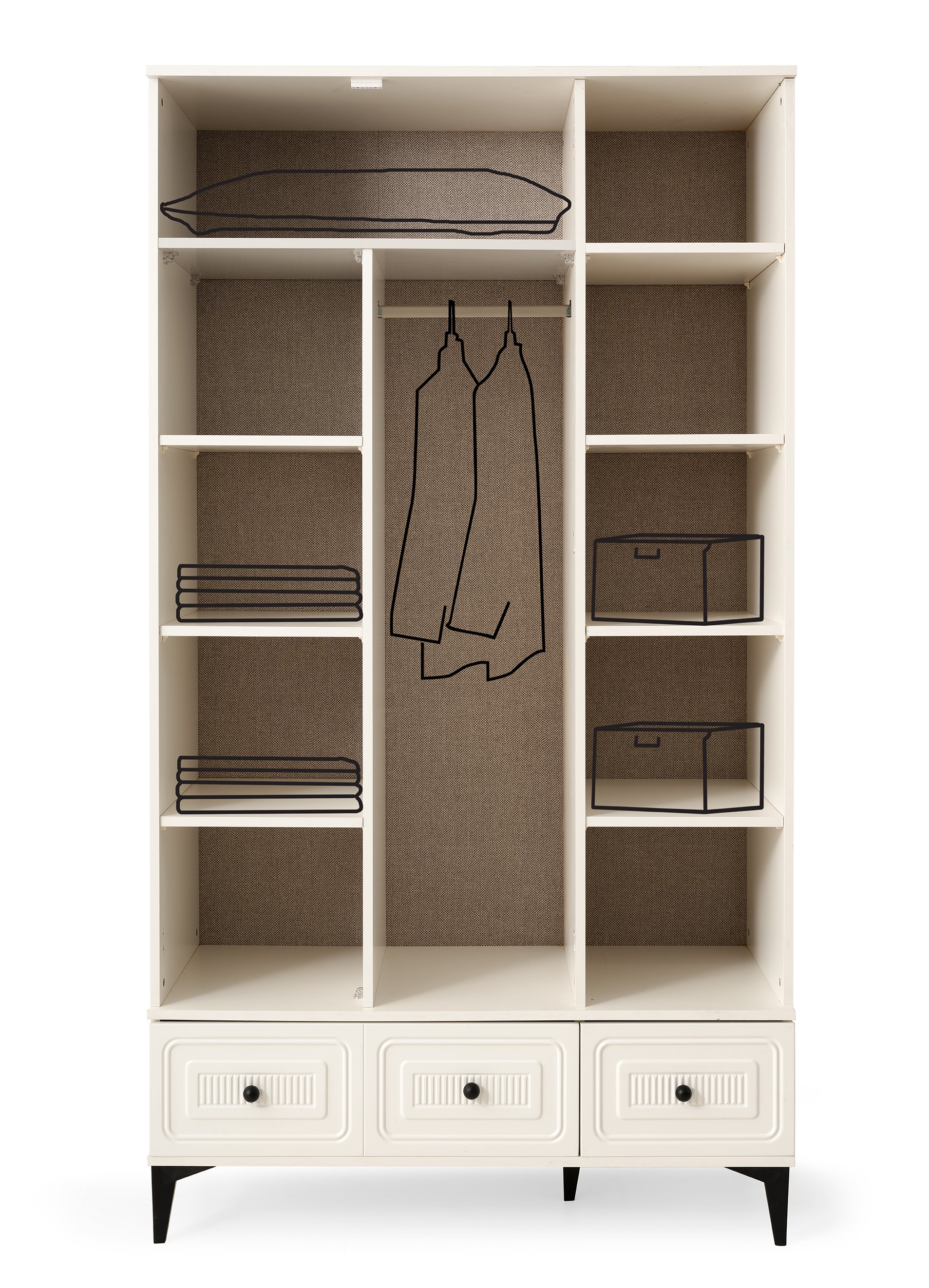 Alaska 3 Kapaklı Dolap