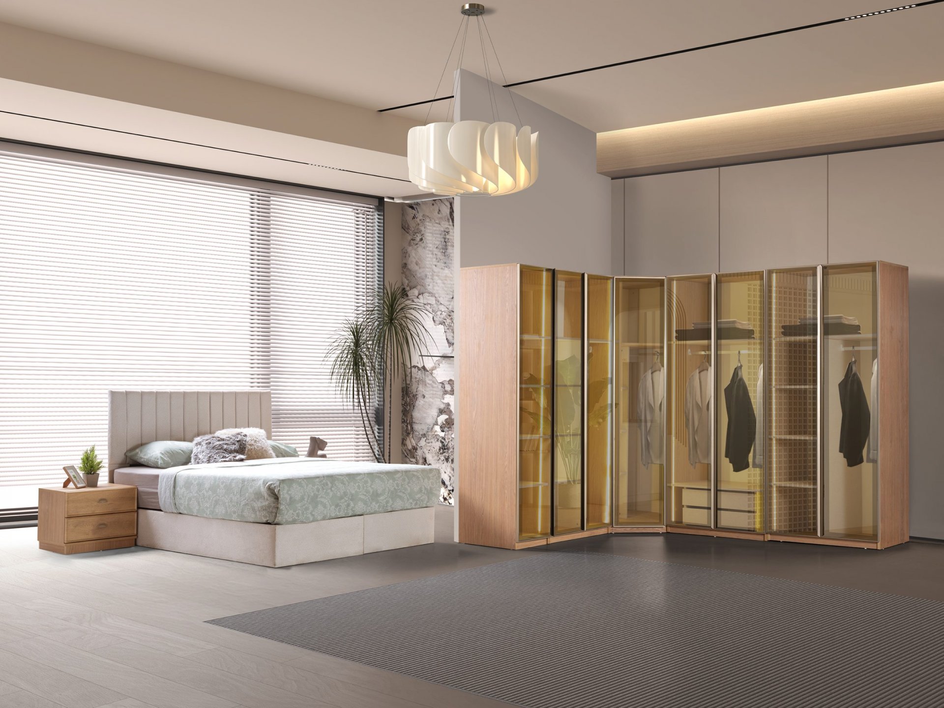 Arven Köşe Yatak Odası Baza + Yataş Puffy Yatak Dahil