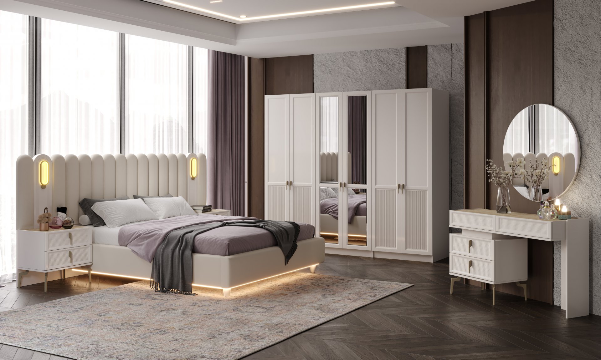 Cemre Yatak Odası Baza + Yataş Puffy Yatak Dahil