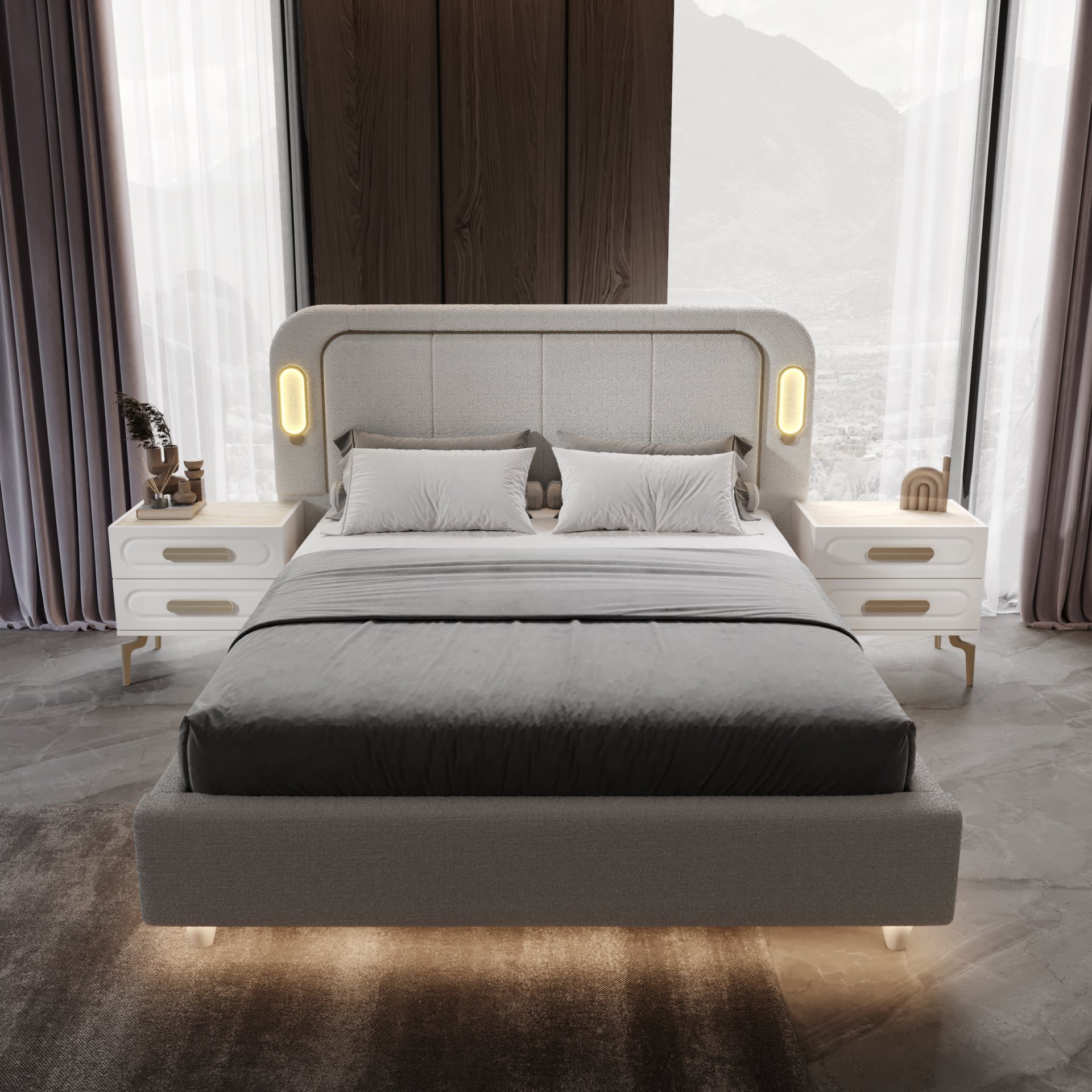 Çınar Yatak Odası Baza + Yataş Puffy Yatak Dahil