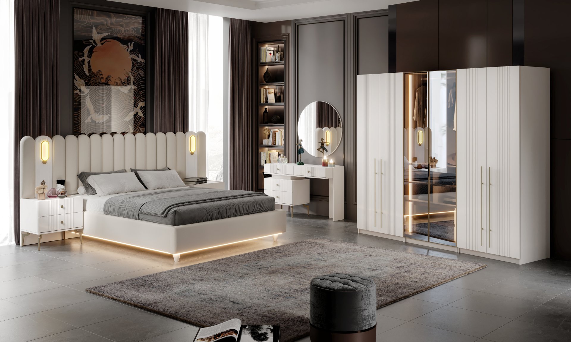 İstinye Yatak Odası Baza + Yataş Puffy Yatak Dahil