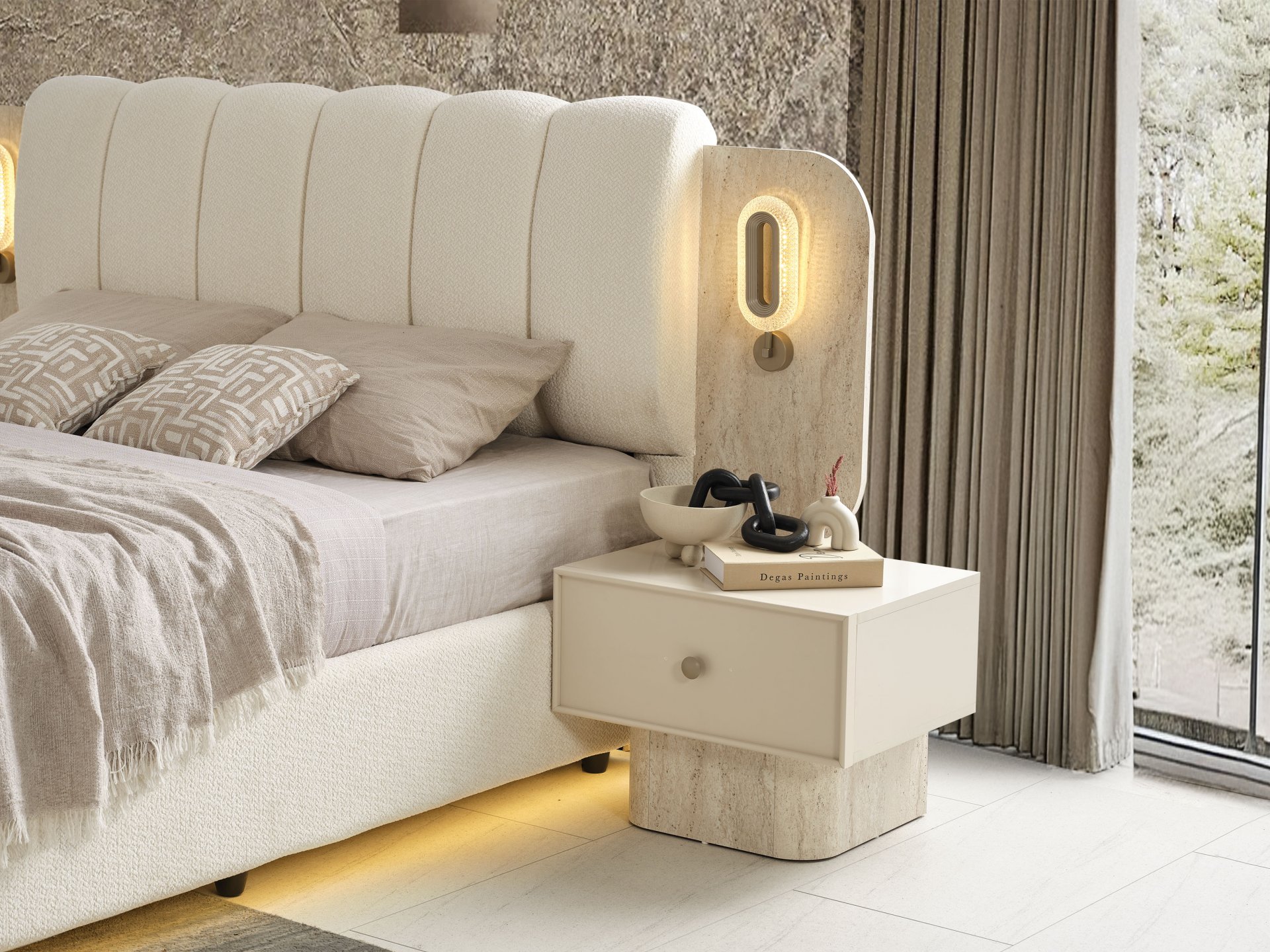 Maçka Düğün Paketi Baza + Yataş Puffy Yatak Dahil