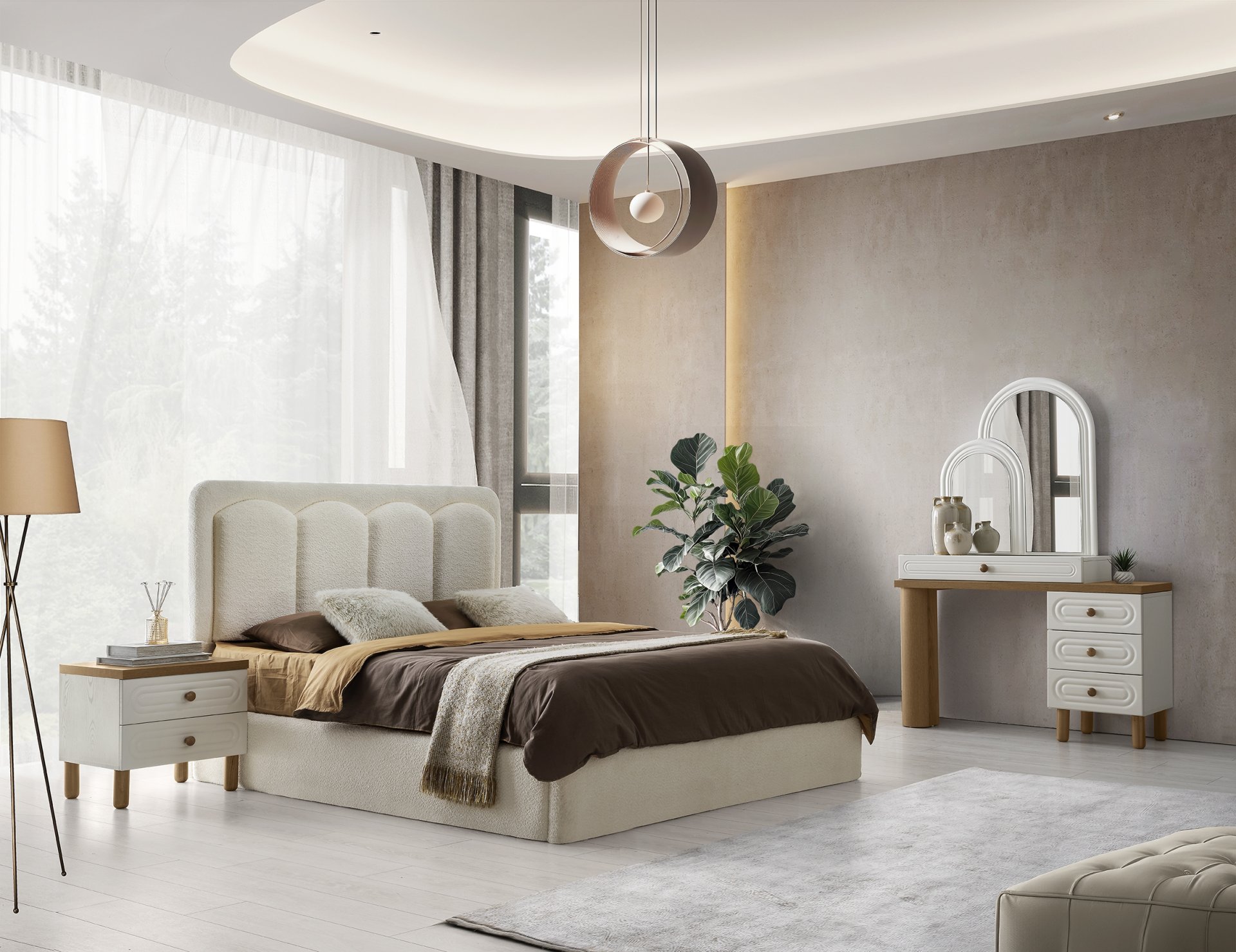 Bohem Düğün Paketi Baza + Yataş Puffy Yatak Dahil