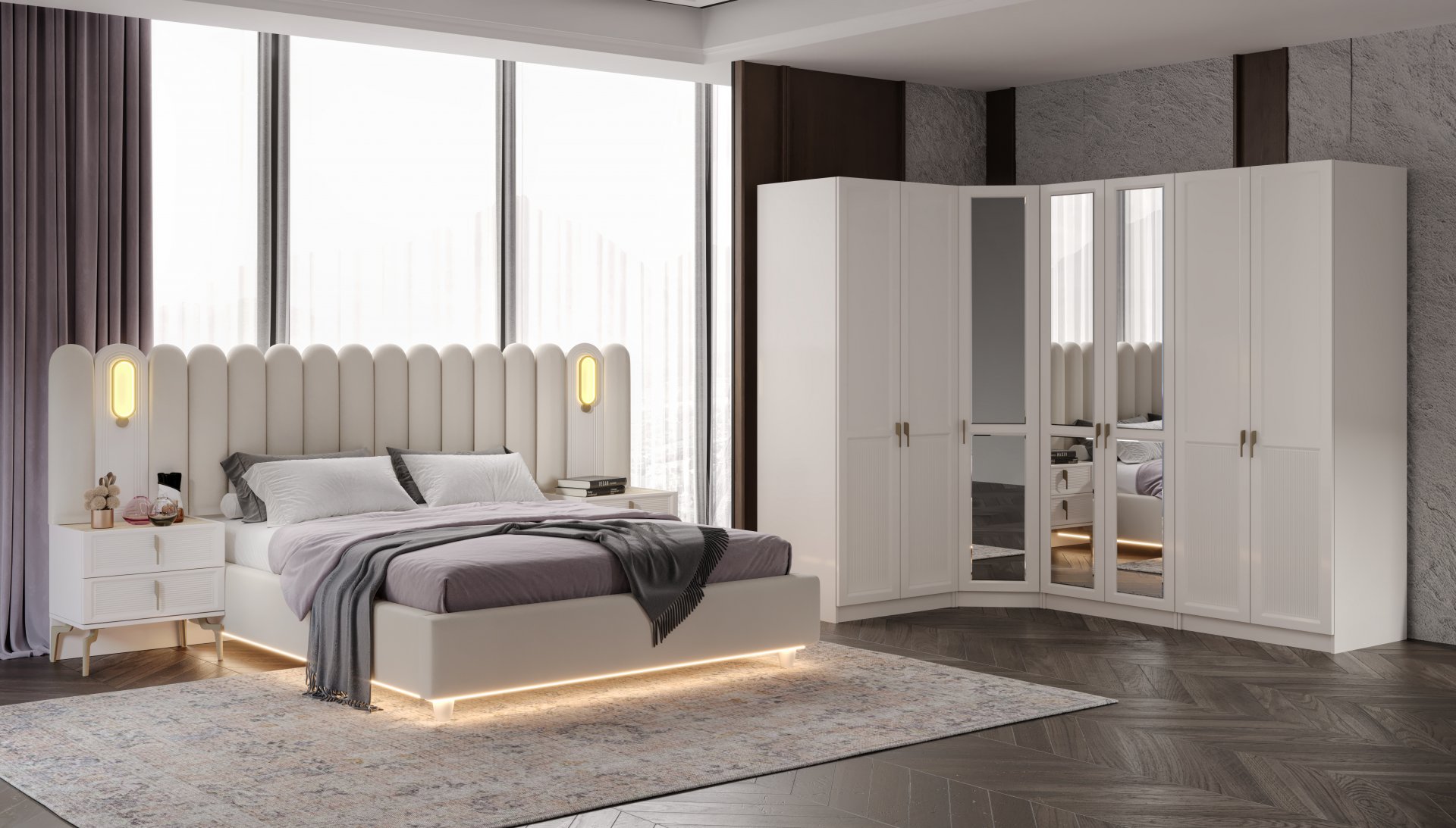 Cemre Köşe Yatak Odası + Yatak Baza Dahil