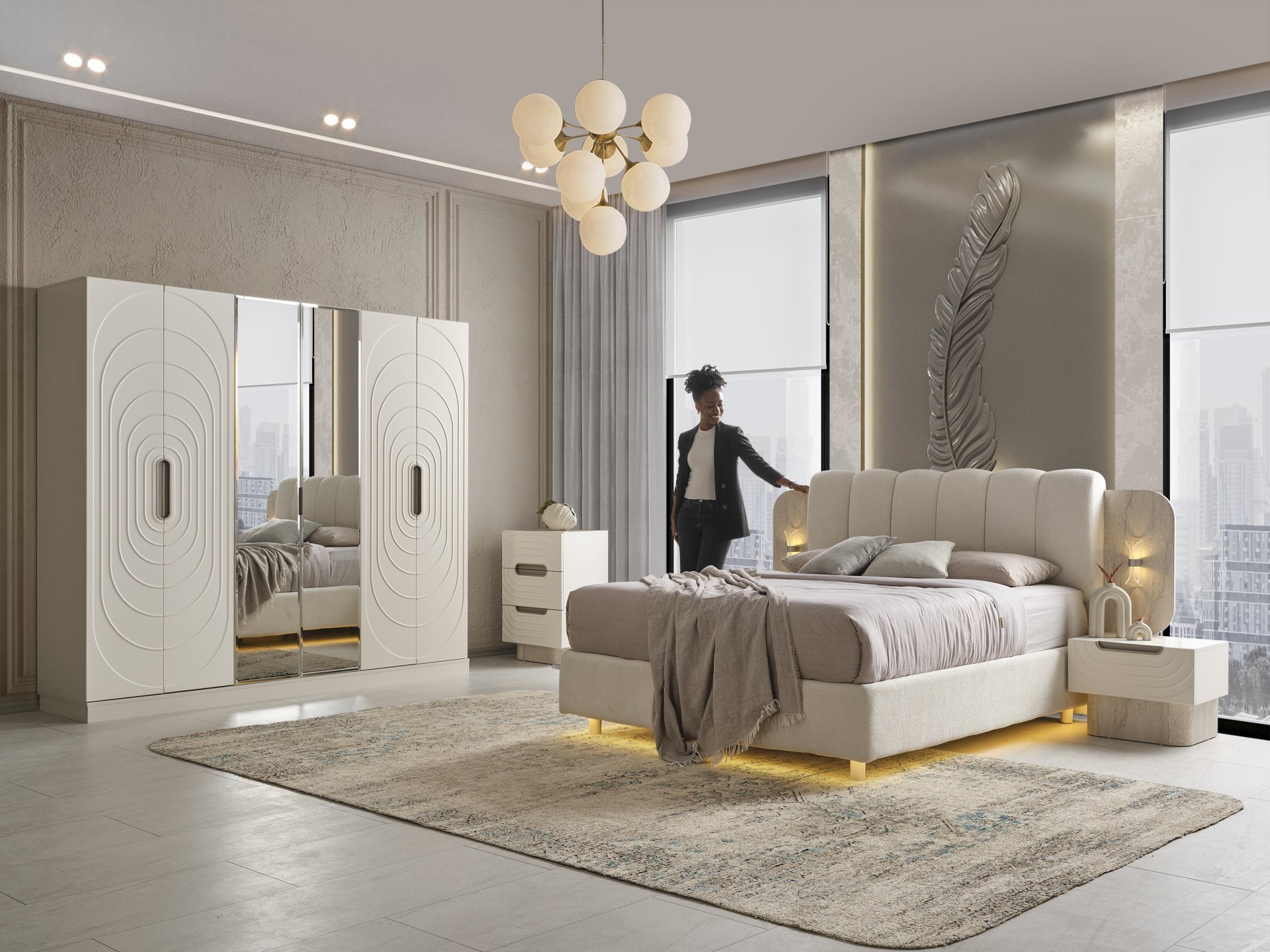 Malaga Yatak Odası + Yatak Baza Dahil