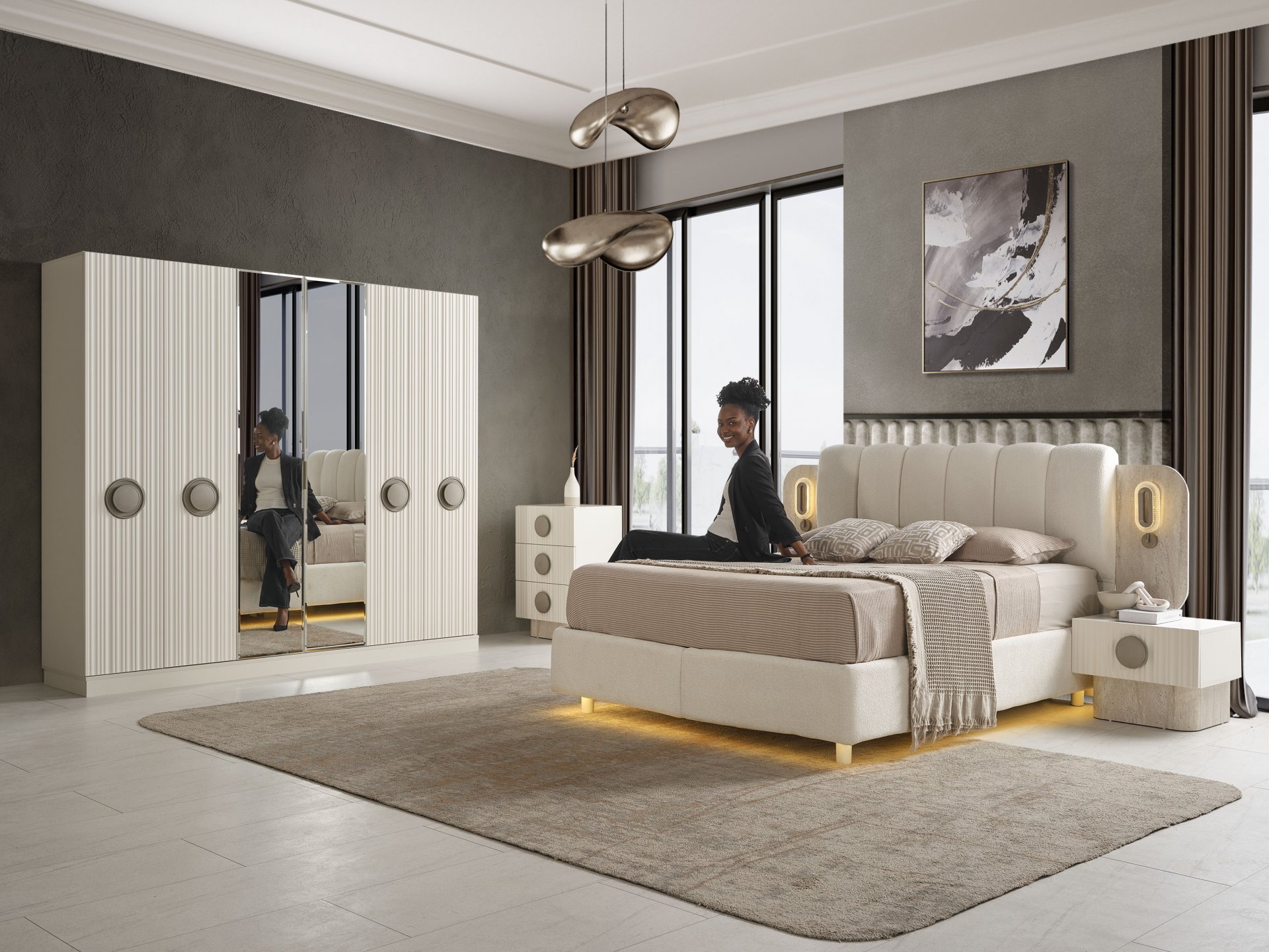 Segovia Yatak Odası + Yatak Baza Dahil