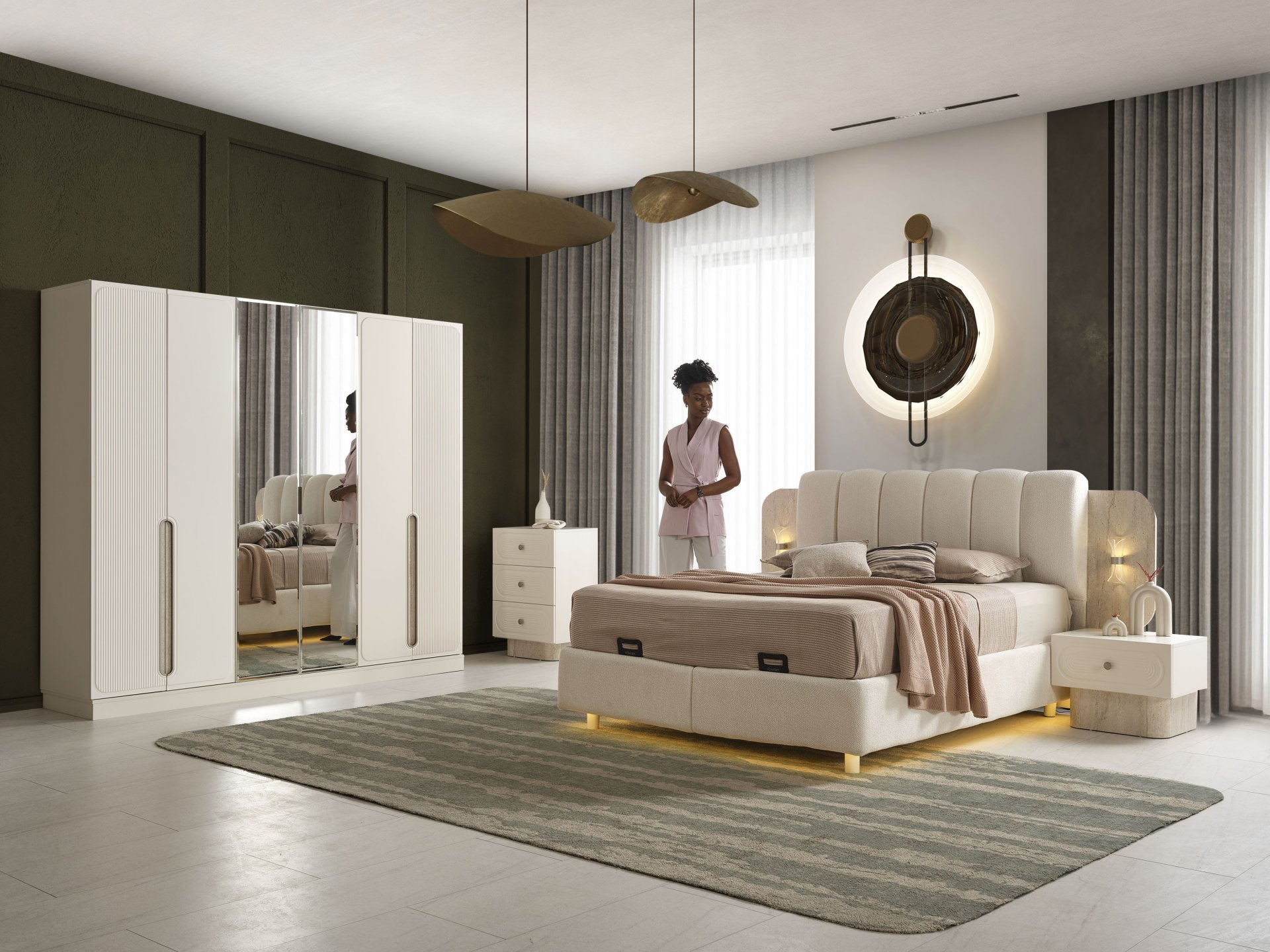 Cadiz Yatak Odası + Yatak Baza Dahil