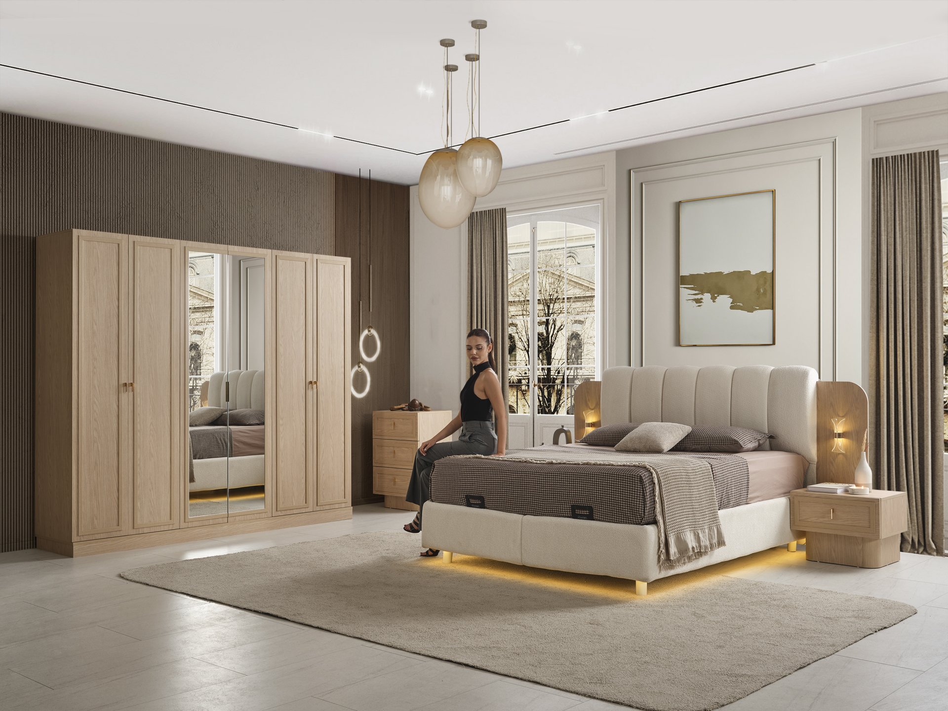 Guell Yatak Odası + Yatak Baza Dahil