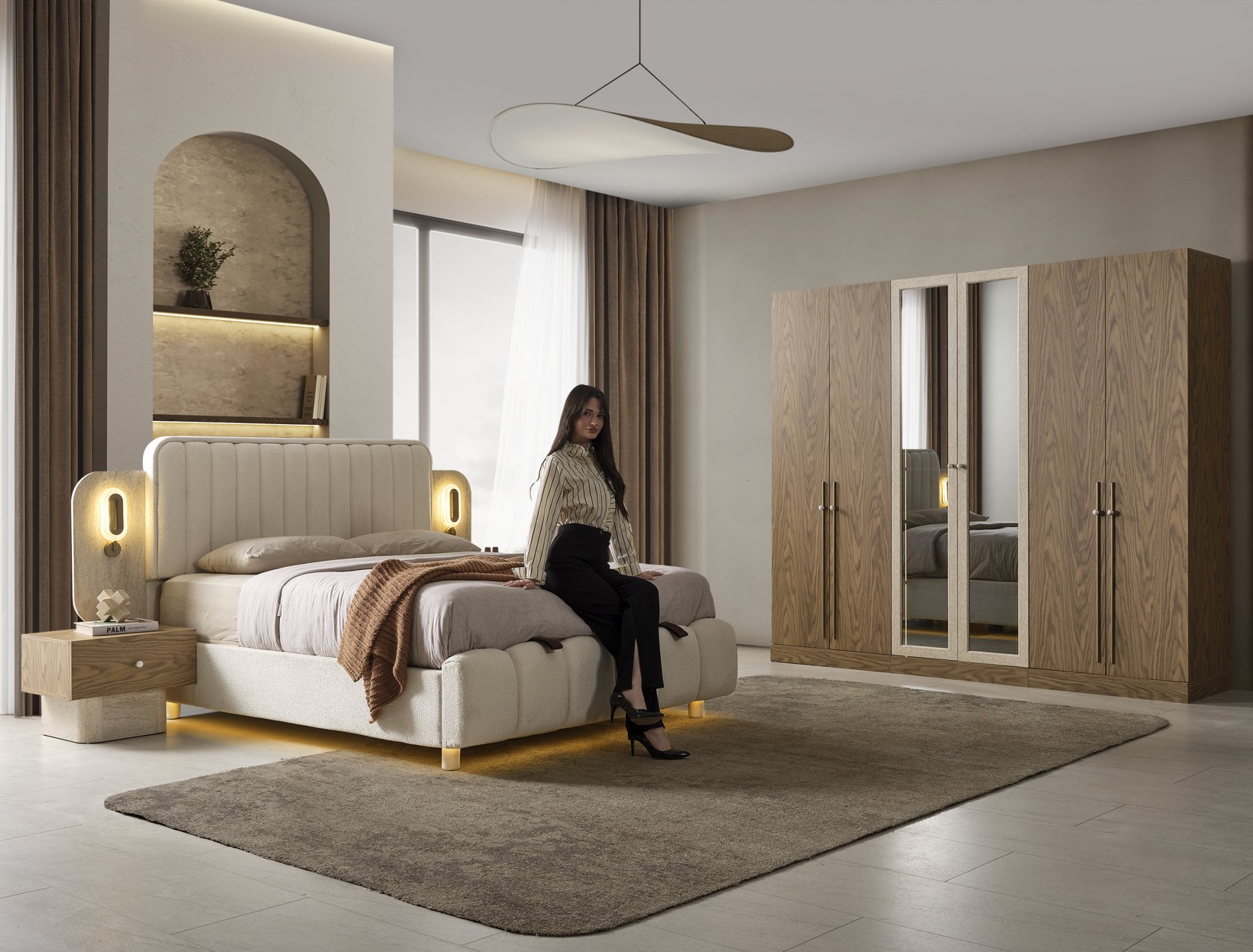 Santorini Yatak Odası + Yatak Baza Dahil