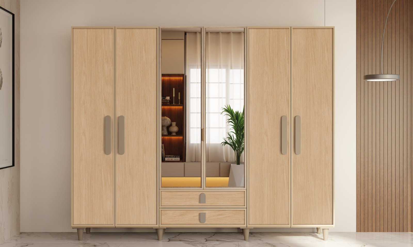 Karanfil 6 Kapaklı Dolap