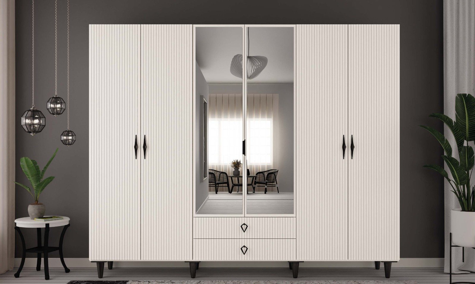 Lale 6 Kapaklı Dolap