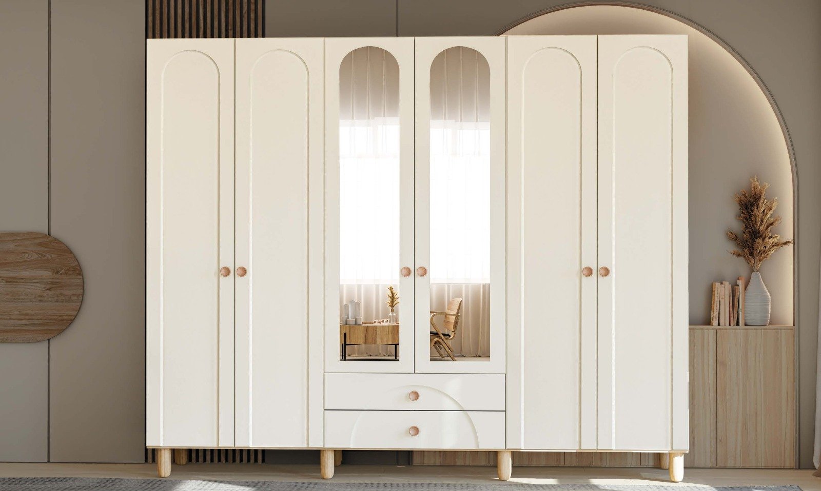 Papatya 6 Kapaklı Dolap